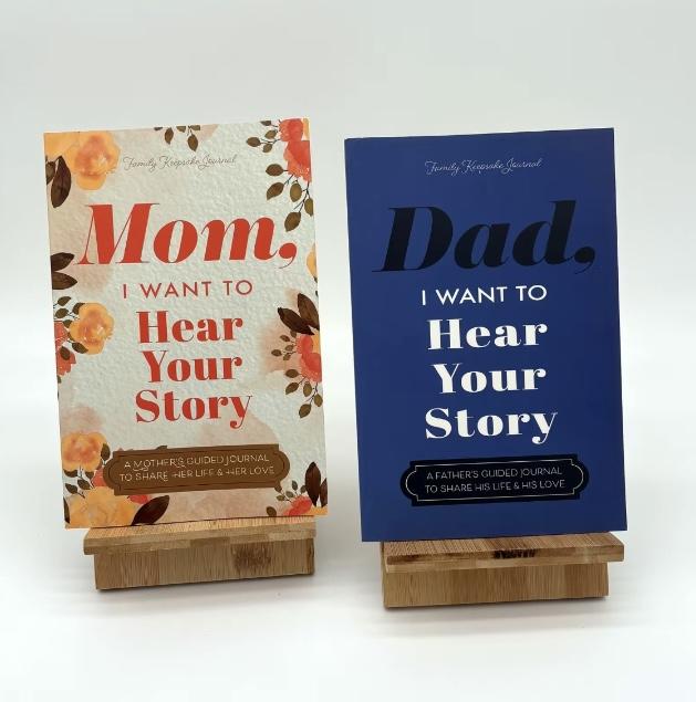 Mom & Dad I Want To Hear Your Story Journal Book Set | Family Legacy Memory Notebook, Perfect Sentimental Gift for Mother's Day Father's Day Birthday