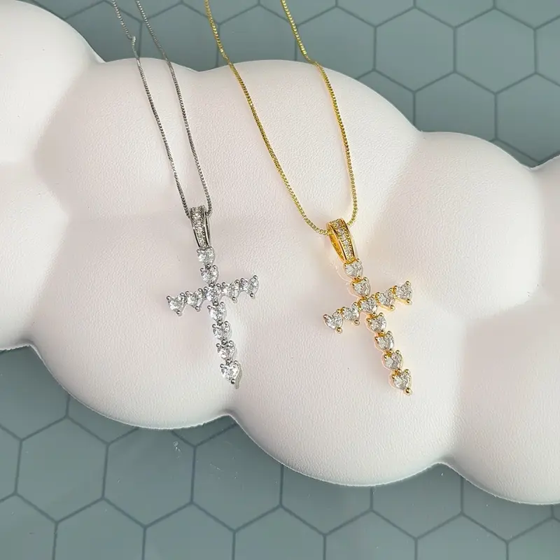 Radiant cross heart necklace
