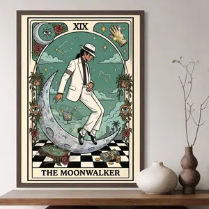 Michael Jackson Tarot Card Print | The Moonwalker Poster | Smooth Criminal Wall Art | Retro Music Fan Gift | King of Pop Aesthetic Decor