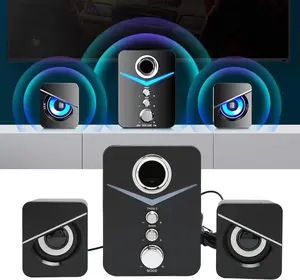 Dazone Computer Speakers with Colorful RGB Lights, Subwoofer, Volume Control, USB Powered Gaming Speakers