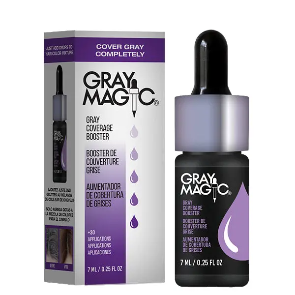 Ardell Gray Magic Hair Color Additive, Concentrated Liquid for Brown Hair Dye - Superior Gray Coverage, Extended Color Longevity, 0.25 fl oz Haircare Product, Covers Grey Hair