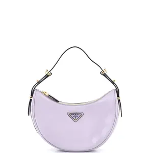 Pre-owned Leather Shoulder Bags Prada Arque Half Moon Hobo Small by Rebag