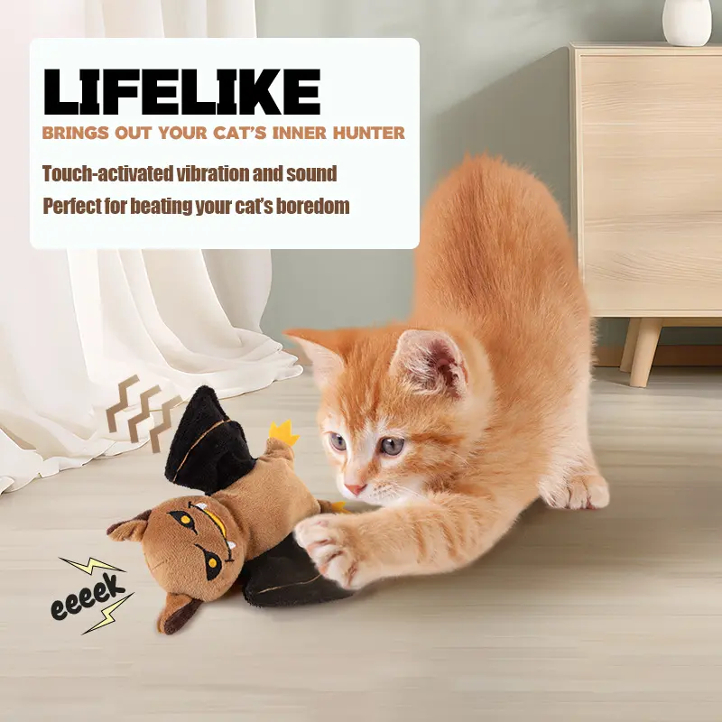 Funny Halloween design Catnip attractive pets treat toy to make your pets busy, ghosts and pumpkin dog toys, 3 modes changeable electric eco-friendly and bird sounds toy