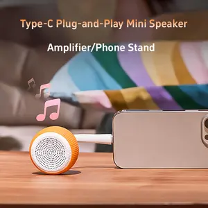 Type-C Portable Mini Speaker Phone Stand Supports Hands-Free Calls Music Playback Movie Watching Plug-and-Play for Mobile Phones Laptops Compact Convenient USB-C Stand