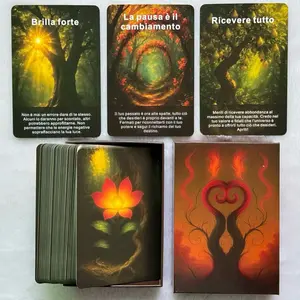 Italian Oracle Cards Deck, Mysterious Nature-Themed Deck for Personal Reading, Card Games, 12x8cm, 48 Cards, 14+