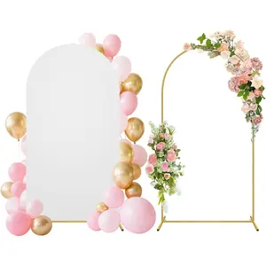 7.2FT Wedding Arch Backdrop Stand and Cover Set, Balloon Arch Stand and Cover for Birthday Wedding Bridal Baby Shower Graduation Decoration