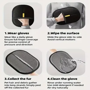 2pcs Large Size Upgraded Pet Hair Grooming Removal Gloves, Reusable, Suitable for Laundry, Sofa, Carpet, Car Seats, Two-Way Brush Tool, Efficient Hair Removal, Pet Hair Removal Gloves, Pet Hair Cleaner