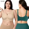 OEAK Women Jelly Pullover Wireless Bra Seamless Push Up Bralette Full Coverage Supportive Everyday Plus Size T-Shirt Bra