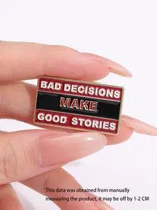 1pcs Rubber Pin Set, Fun Bad Decision Letter Backpack Pins, Aesthetic Tie Clips, Various Rubber Pins for Bags Hats, All Seasons