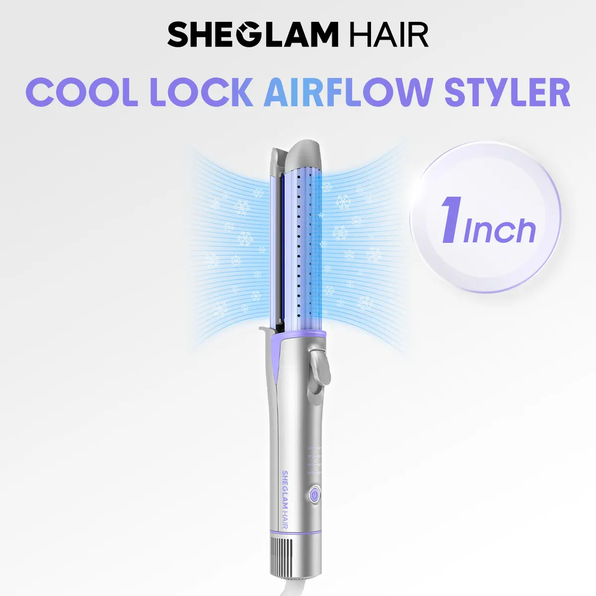 [BOGO Sale] SHEGLAM HAIR Cool Lock Airflow Styler | Curling Irons&Hair Straightener | 1inch/25mm | 360° Cooling Airflow | 4-Level Temps | Water-Based Ceramic Coating | Universal Voltage | Less Damage#hair tools #girly essentials #intimate gifts for women