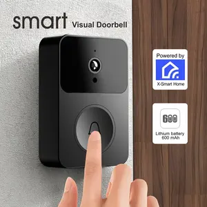 Wireless Video Doorbell, Wide Angle Smart Visual WiFi Rechargeable Security Door Bell, Two-Way Audio, Night Vision, Supports Only 2.4g WiFi, Home Security System