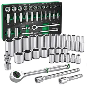 #SpringGlowUp SK 3/8" Drive Socket Set with 160-P Ratchet, SuperKrome Finish, Premium CR-V Construction, with EVA Foam Tool Organizer