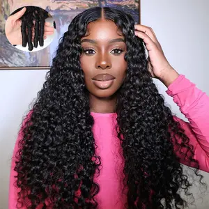8x6 Burmese Curly Wig Human Hair 250% Glueless Wigs Human Hair Pre Plucked Pre Cut Upgrade HD Lace Invisible Knots Wear and Go Deep Wave Lace Front Wigs for Black Women (burmese curly wig, 26 inch)