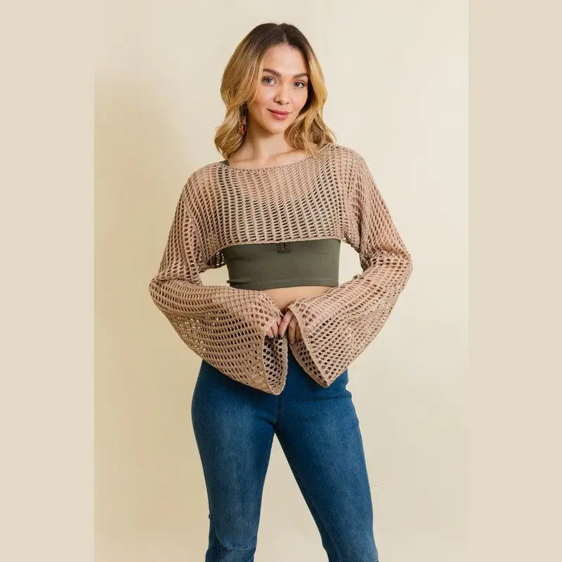Loom Knitted Cropped Sweater