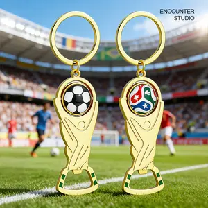 2026 Word Cup Multifunctional Keychain Bottle Opener Football Trophy Keychain For Soccer Fans Gift Applicable to Taverns and Bars