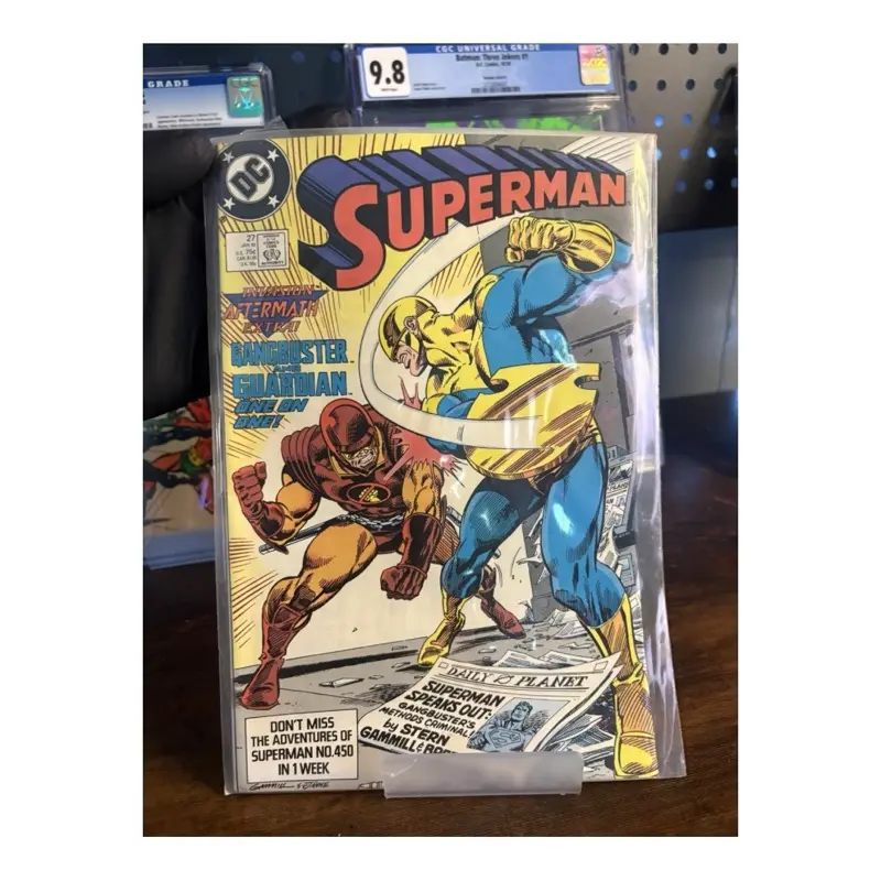 Superman #27 (1989) DC Comics Gangbuster vs Guardian Invasion Aftermath Raw VF/NM