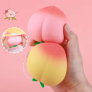 Squishy Stress Balls Peach Squeeze Ball, 1 Pack — Stretchable fruit stress dough ball squeeze fidget sensory toys, slow rebound soft peach squeeze for adults, sensory fidget, anxiety and stress relief, fun desk and home relaxation gift