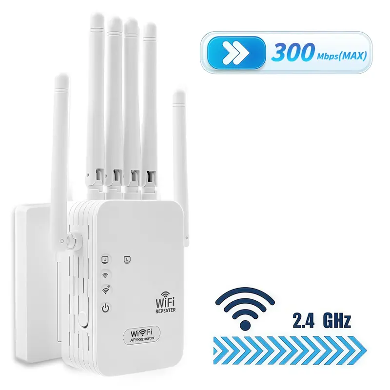 Wireless WIFI Extender, Wifi Repeater Extender, 6 Antennas WiFi Extender Signal Booster for Home Up to 5000 sq.ft with 50 Devices,2.4GHz Signal Booster Long Range Amplifier,Compatible Game Essentials,Gifts