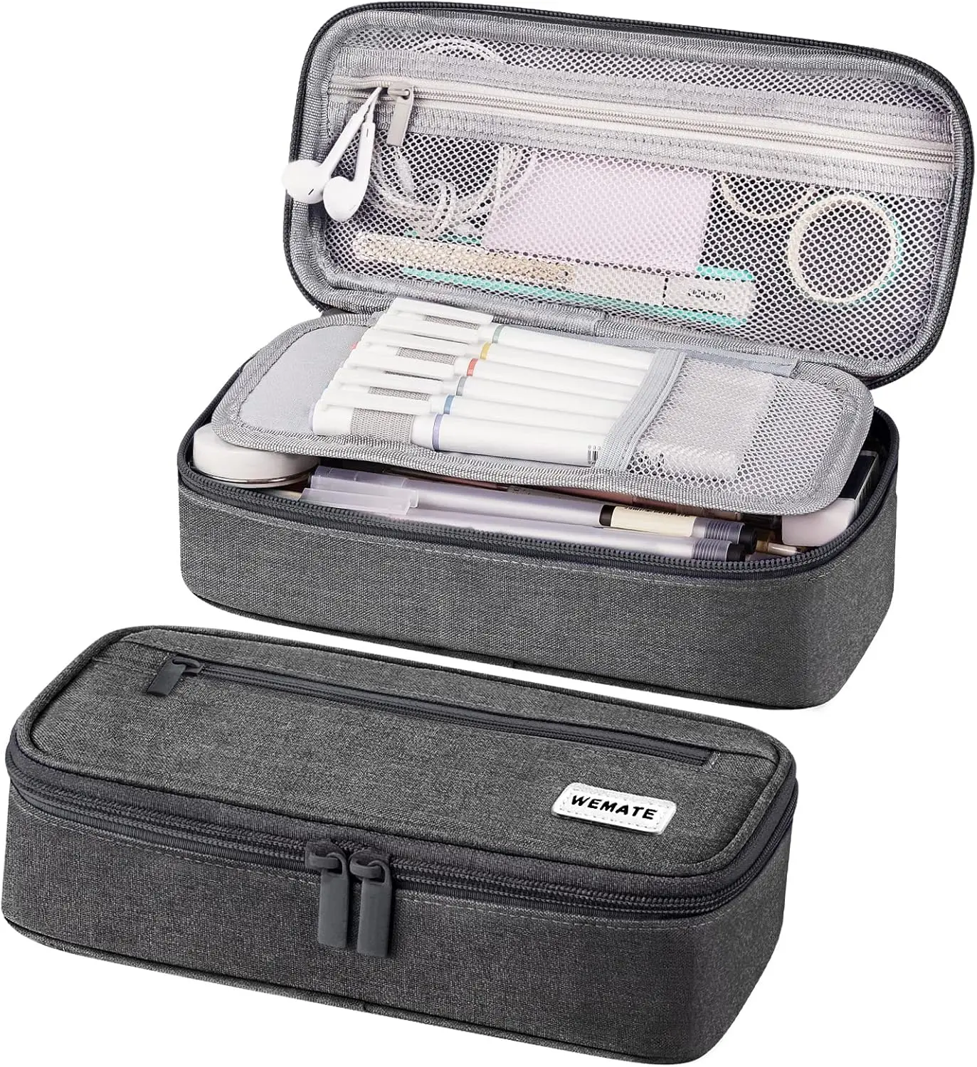 WEMATE Pencil Case, Large Storage Organizer, Makeup Bag, Teacher Must - have, Big Pencil Pouch, Marker Case for College