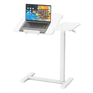 Small Standing Desk with Wheels, Adjustable Overbed Table - Rolling Bedside Desk,  Office  Furniture,Tiltable Laptop Tray for Hospital, Office, Bedroom | Mobile Standing Desk for Teachers, Students & Home Use