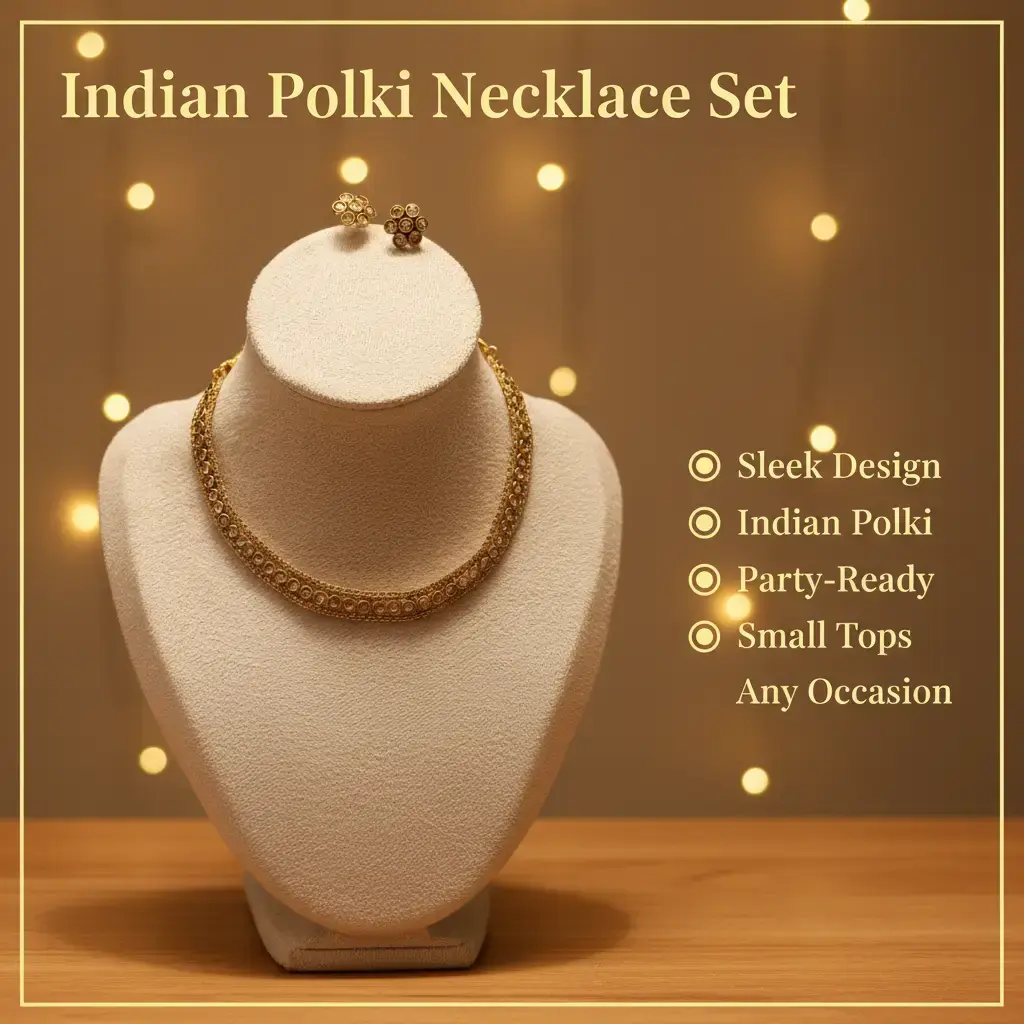 Women's Indian Ethnic 2-Piece Necklace and Earring Matching Set, Elegant Fashionable Ethnic-Inspired Jewelry Set for Parties, Special Occasions, Elegant Set, Fashionable Jewelry Set