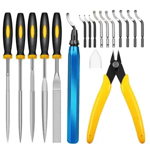 17Pcs Deburring Tool for 3D Printer,11 Multiuse Blades Removing Burr 5 Needle File,Micro Wire Cutter for 3D Print, Plastic Models - Home Improvement.
