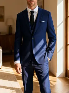 Men’s 3-Piece Tuxedo Suit – One Button Lapel Tailcoat Set with Vest & Pants, Perfect for Wedding, Party & Formal Events