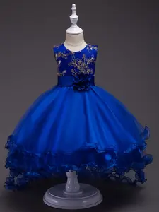 Girls Sleeveless Princess Seraphina Dress with Hannah Embroidery, Puffy Tulle Tutu Skirt, Perfect for Wedding Flower Girls & Birthday Parties