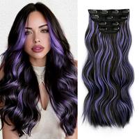 Black mix Purple (wavy)