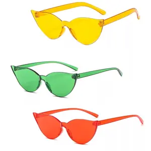 CoachellaSunnies Cat Eye Sunglasses - Trendy Summer Colors Unisex Protection UV Ray Yellow Red Green Options Classic Stylish Design