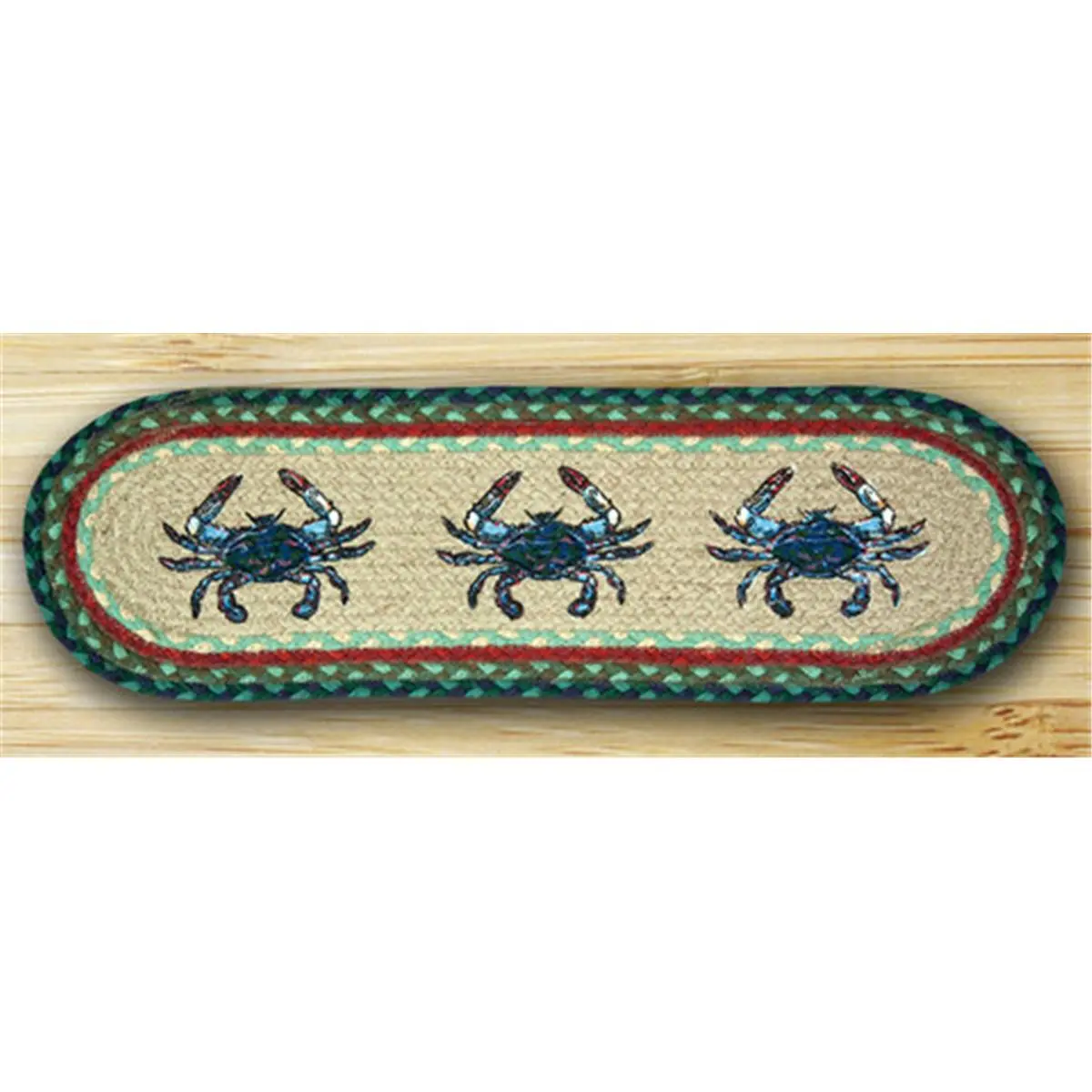 Earth Rugs 49-ST359BC Oval Stair Tread- Blue Crab