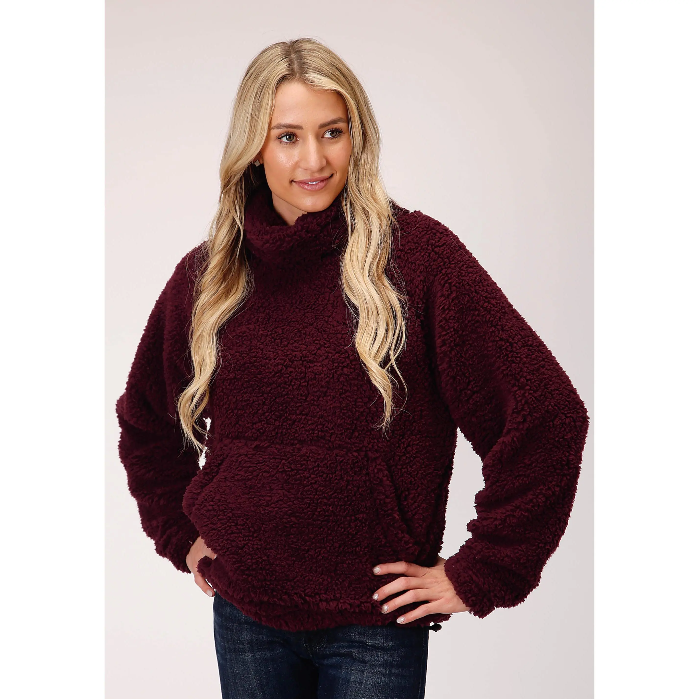 Womens Wine Polar Fleece Pullover