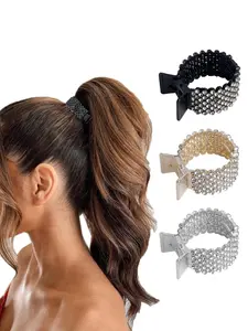 3pcs Elegant Women's Hair Claw Clips, High Ponytail Holder, Pearl Diamond Hair Claws, Stylish and Versatile, All Seasons, Clip in Claw