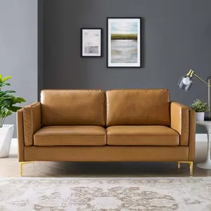 Modway Kaiya Vegan Leather Sofa in Tan