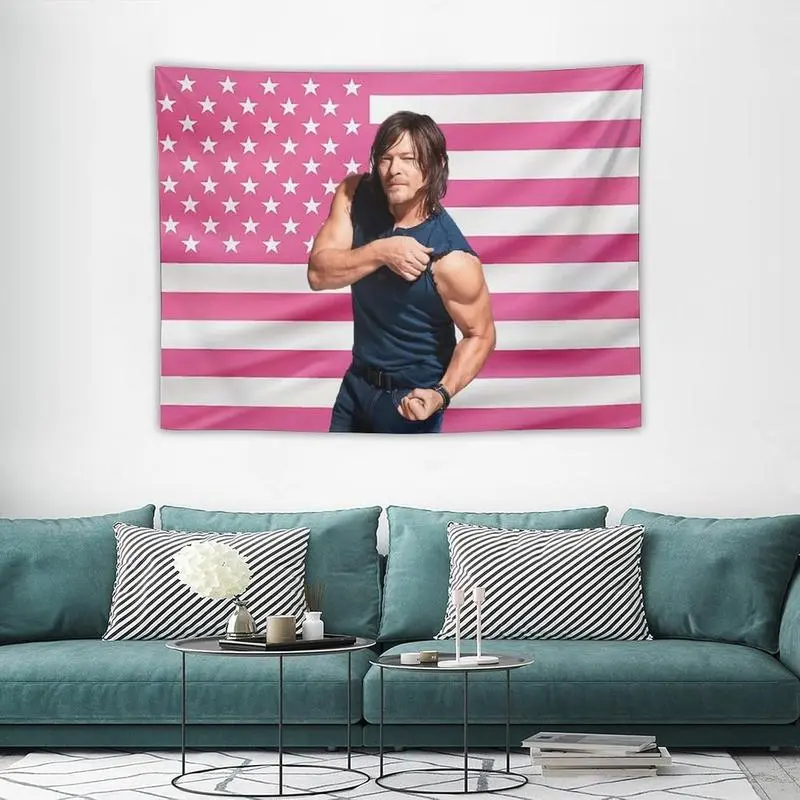 Daryl Funny Pink American Dixon Flag Tapestry Poster Bedroom Living Room Dormitory Wall Outdoor Garden Decor Aesthetic Merch