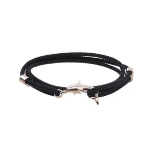 Dolphin Milan Cord Nylon Rope Wrap Bracelet for Men and Women 21 Inches Trendy Jewelry