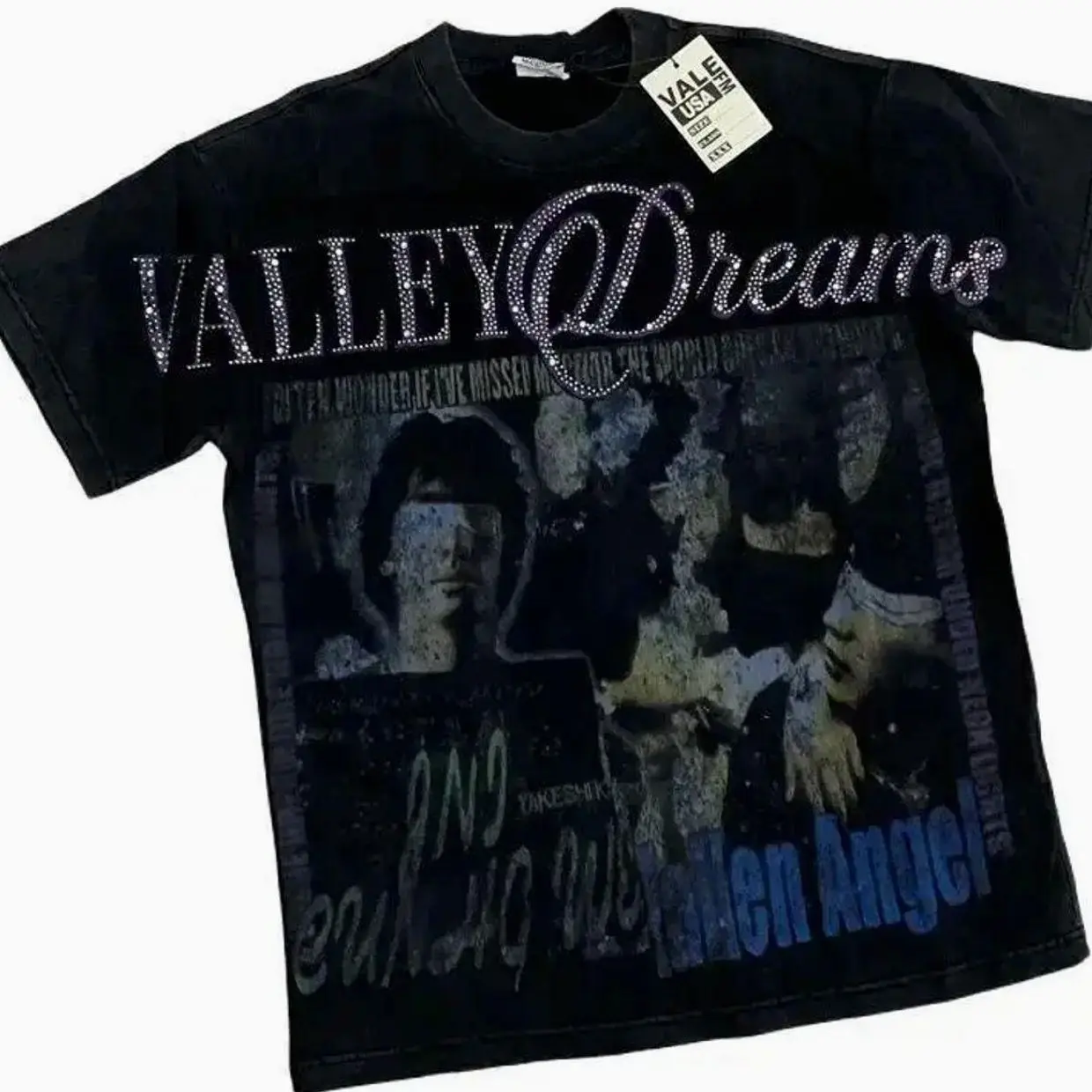 VALLEY Short Sleeve T-shirts Retro Wash Old Streetwear Men Women Couples Movie Poster Character Print Hot Vale Top Tee Womenswear Clothes 2026 ROO