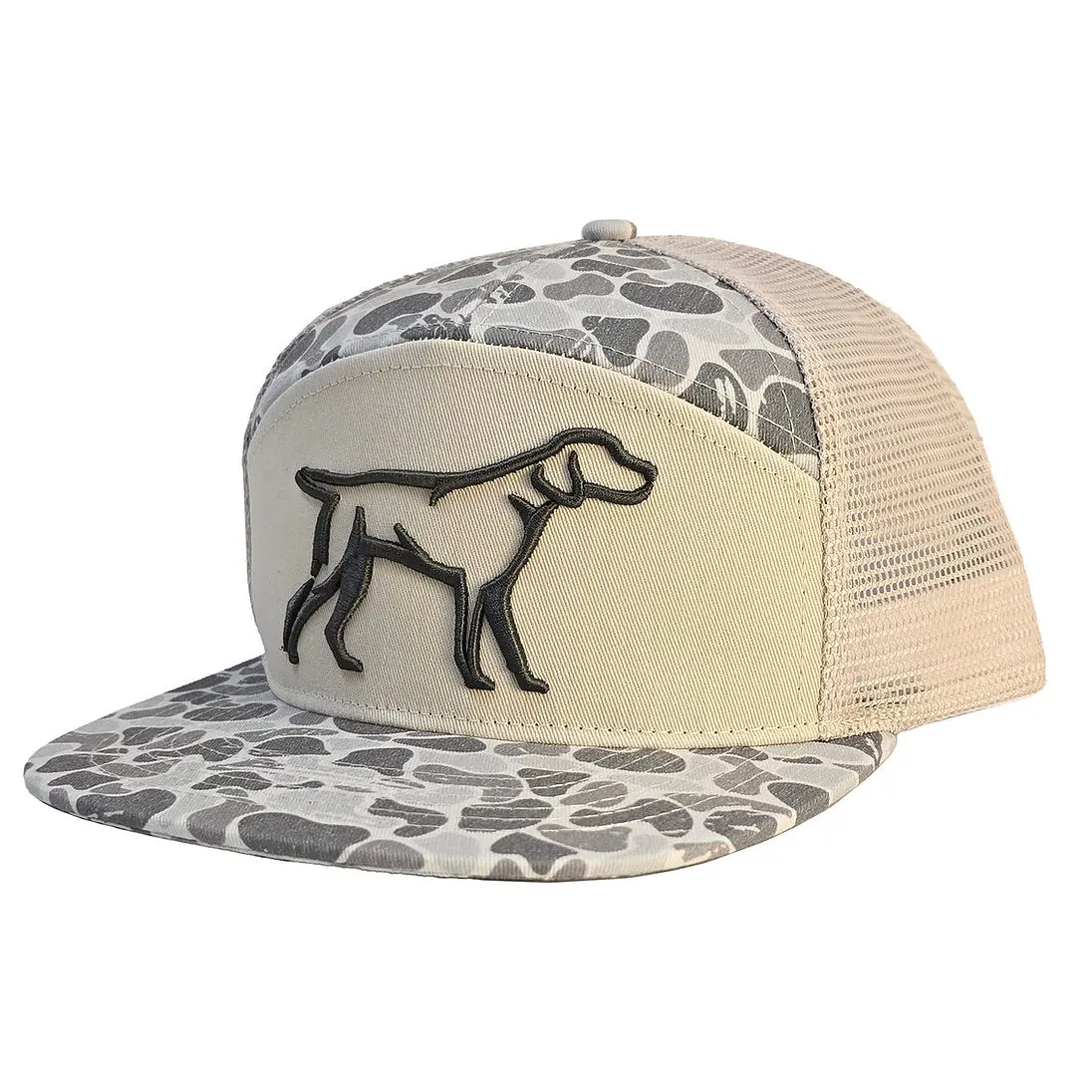 Green Backwoods Camo 7 Panel 3D Puff