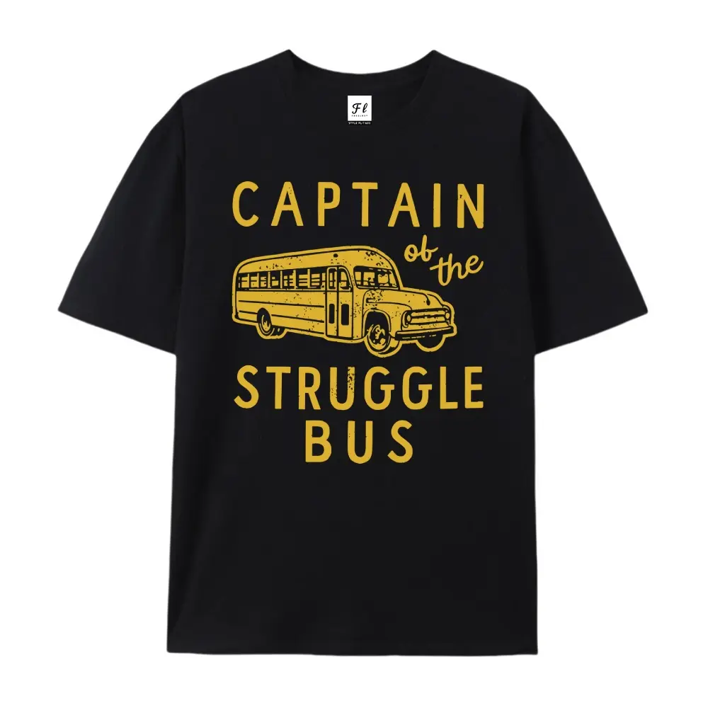 [vintage t shirts]Mens Captain of The Struggle Bus T Shirt Funny Sarcastic Schoo! Bus Graphic Novelty Tee for Guvs Coo Vintage Fashion Short Sleeve Tee Navy[gooc graphic tees Viral Funny Quote Tee Retro Y2K Streetwear Casual Gift Shirt