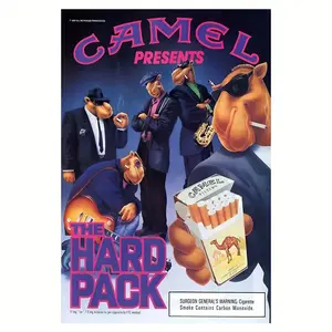 Vintage Joe Camel The Hard Pack Poster, Classic 1993 Camel Lights Advertising, Bar Wall Décor