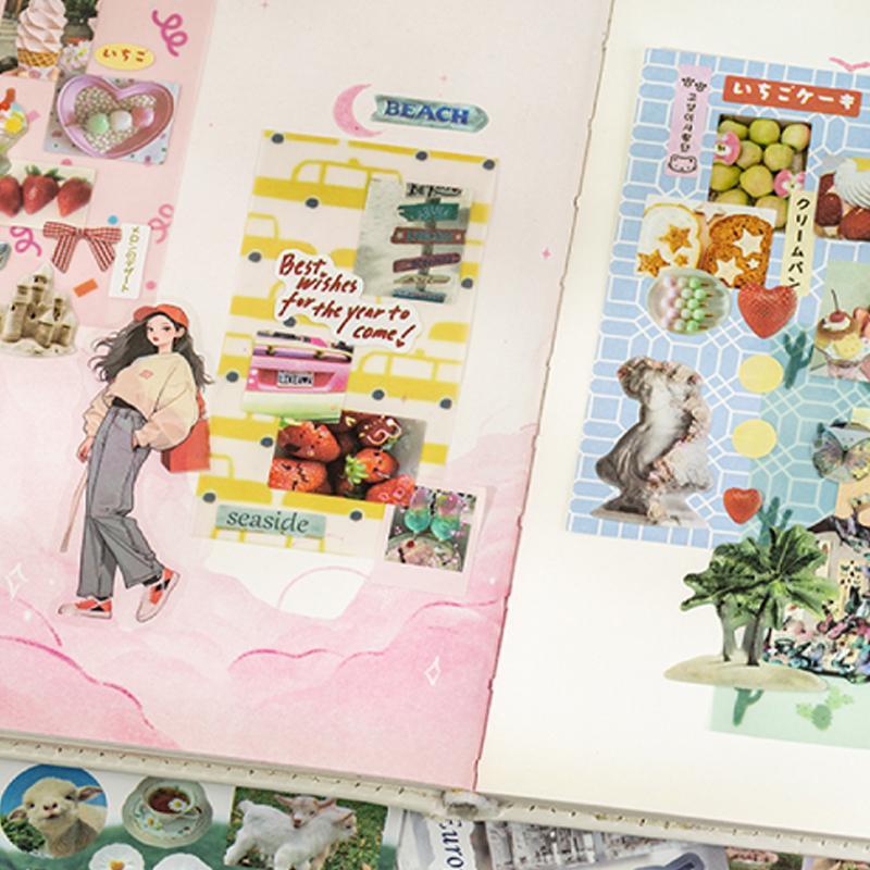 Vintage Japanese Style Sticker Book Art Stickers, 20pcs/set Scrapbook & Journal Making Material Paper, DIY Decorative Sticker for Stationery & Computer & Water Bottle