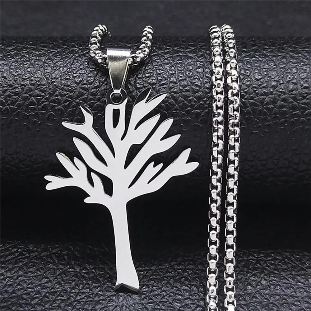 Hiphop Tree Necklace - Leafless Tree of Life Pendant, Punk Rock Style Jewelry for Women & Men