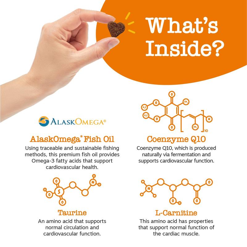 Zesty Paws Cardio Bites for Dogs, Cardiovascular Health and Circulation Support Supplement for Dogs, Omega 3 Fatty Acid Fish Oil Soft Chew Pet Treats