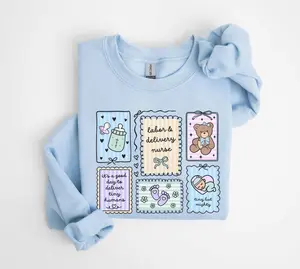 Labor and Delivery Nurse Stamp T-Shirt OR Sweatshirt   • L&D Nurse Work shirt  • LD Nurse Gifts • Labor Unit Nursing • Delivery Room Nurse Cotton Fabric