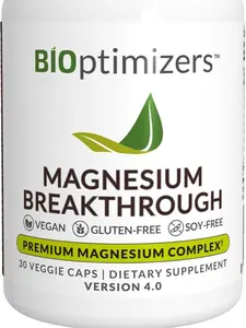 Magnesium Breakthrough Supplement 4.0 - Has 7 Forms of Magnesium: Glycinate, Malate, Citrate, and More - Natural Sleep and Brain Supplement - 30 Capsules
