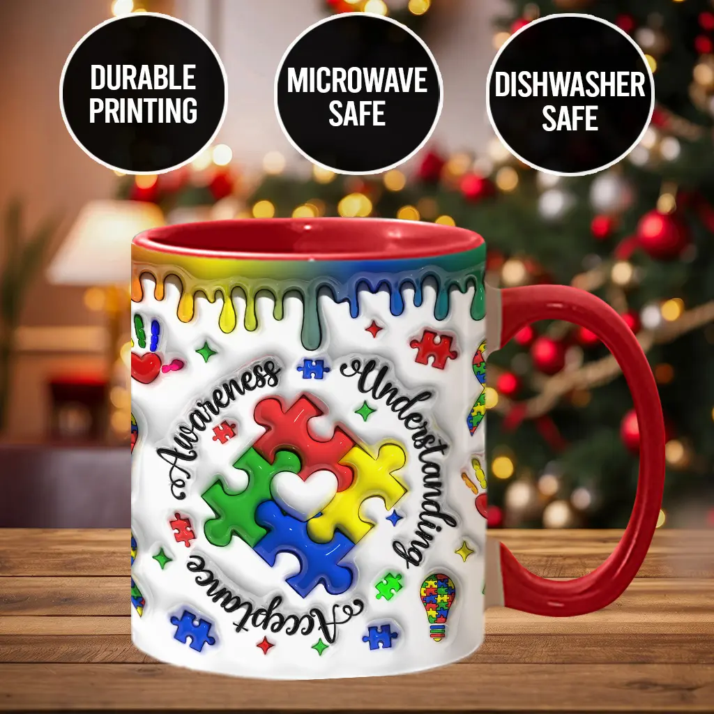 Autism Awareness Classic Stylish Ceramic Coffee Mug, Washable Ceramic Printed Drinkware - ats7762, Coffee Mugs