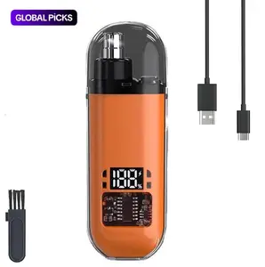 Portable Rechargeable Nose Hair Trimmer (2026 Upgrade) - Single Item, Painless Eyebrow & Facial Hair Clipper, LED Display, Waterproof Dual Edge Blades, Cordless Personal Care Appliance