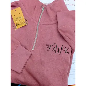 Monogrammed Quarter Zip Sweatshirt