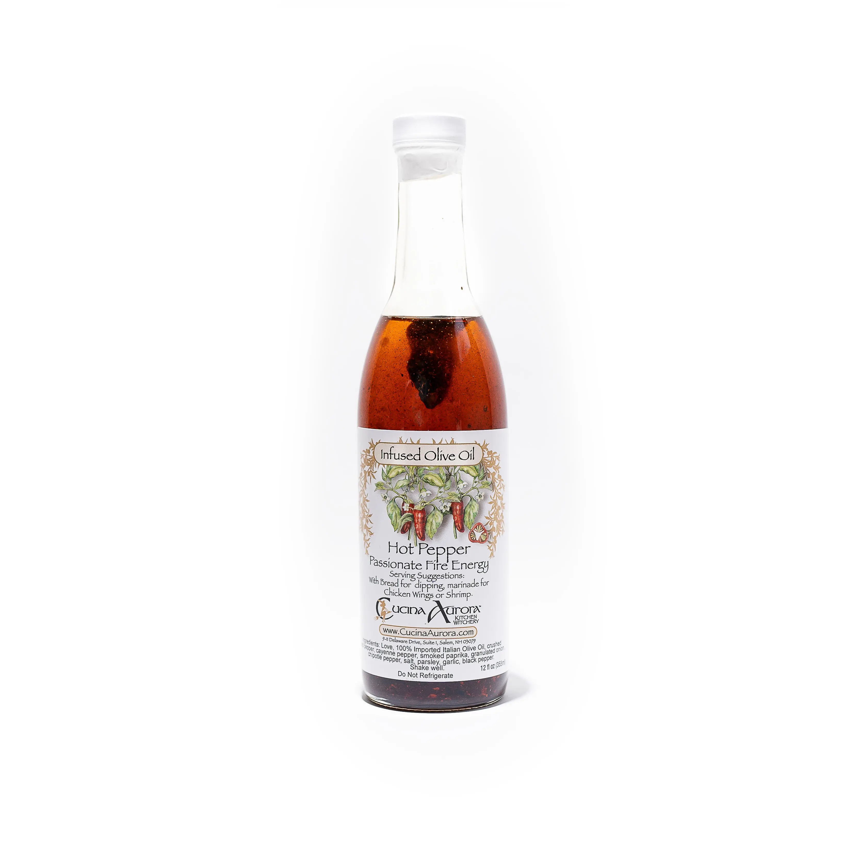 Hot Pepper Infused Olive Oil - Smoky sweet flavor with just the right amount of heat for grilling, roasting, and drizzling