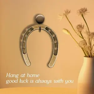 3PCS Good Luck horseshoe-shaped gifts, retro metal horseshoe-shaped with kraft paper labels, country horse shoes gifts, retro wedding party decorations, Kentucky Derby party decorations, Valentine's Day decorations